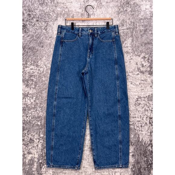 J Crew Barrel Leg Jeans 27 Womens Blue Denim - Picture 1 of 8